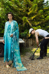 AMORE | 3Pc Unstitched Suit Chikankari Lawn Solace Ombre By Mushq